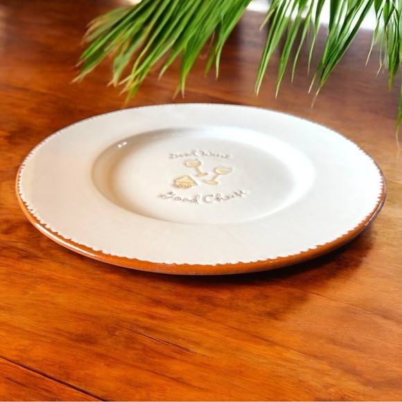 Hallmark “Good Wine, Good Cheese” 14.25” Ceramic Plate – Terracotta Trim - Picture 3 of 8